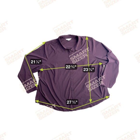 Athleta Button Up Urbanite Shirt Womens 2x Long Sleeve Career Stretch‎ Purple - Picture 2 of 7